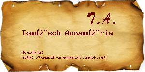 Tomásch Annamária névjegykártya